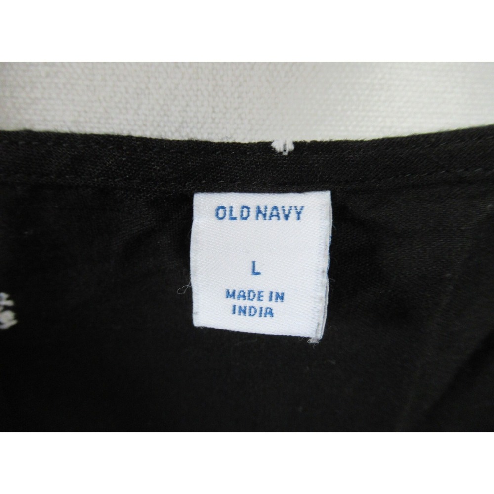 Old Navy Embroidered Top Women Large Black Ruffle Sleeveless Boho - Picture 4 of 6